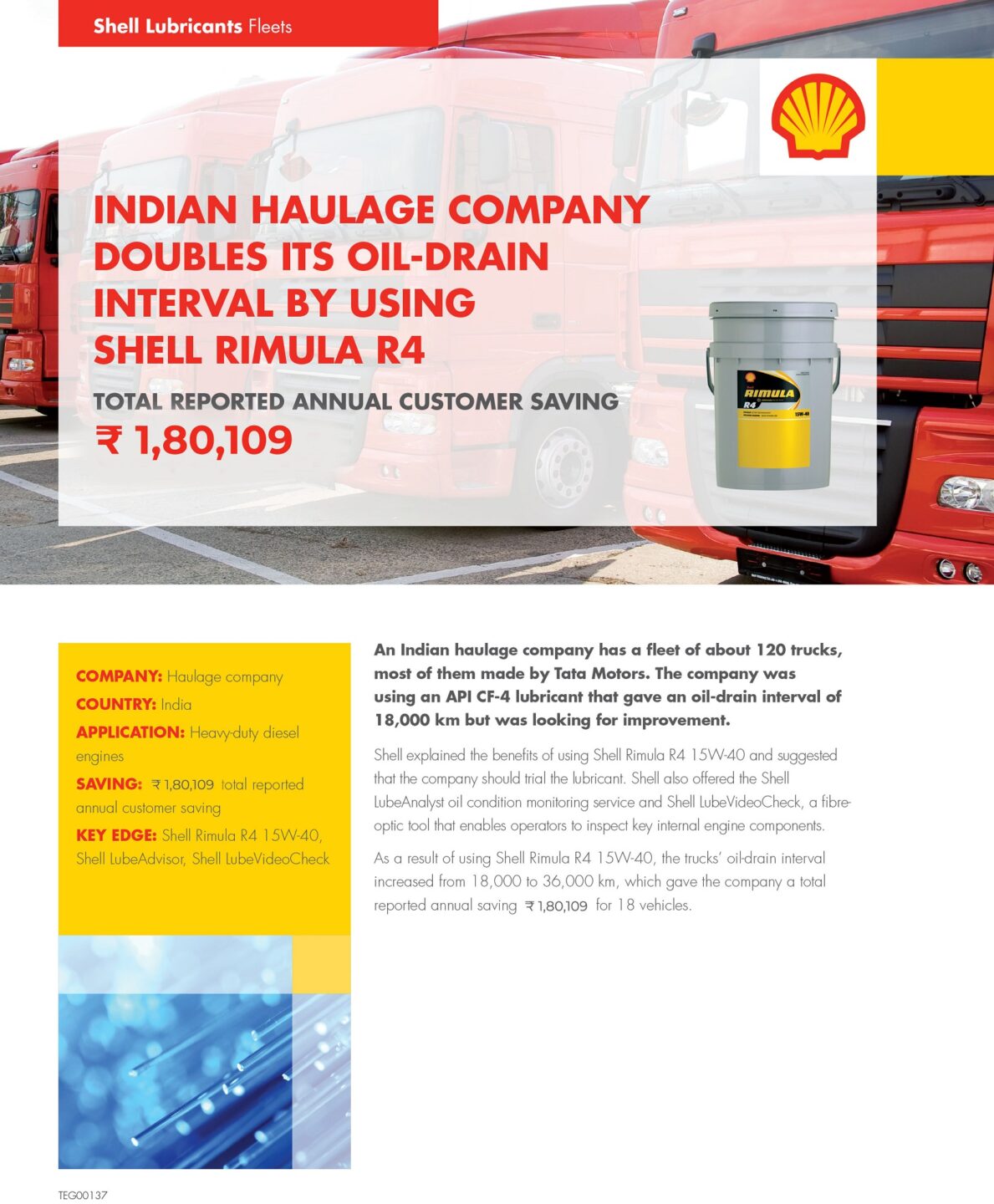 Indian Haulage Company Doubles Its Oil Drain Interval